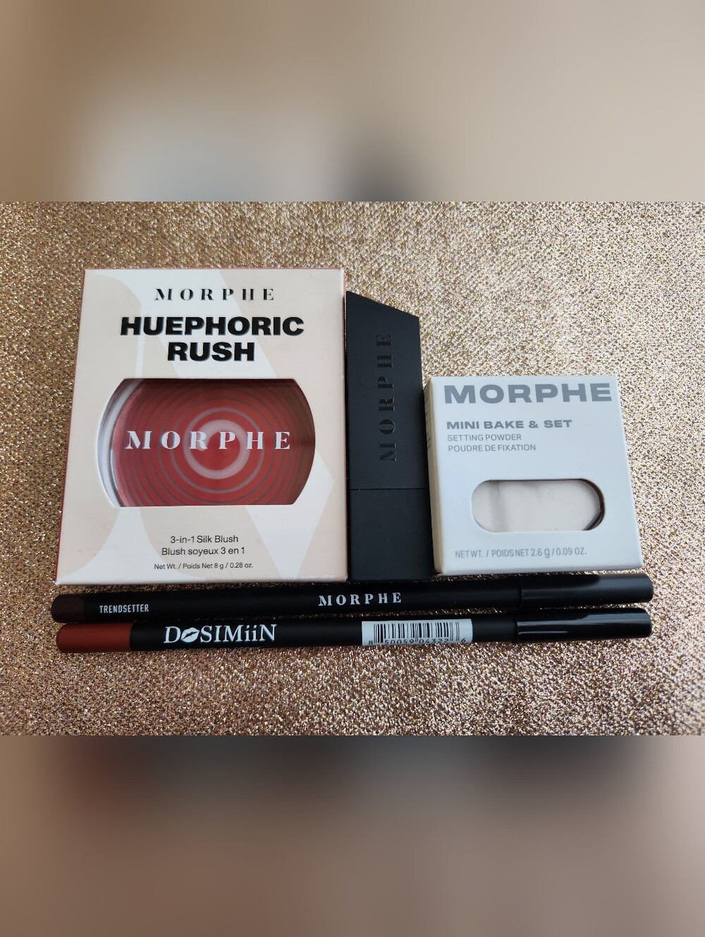 MORPHE BUNDLE - Blush, Lipstick, Lip Liners & Mini Setting Powder - New